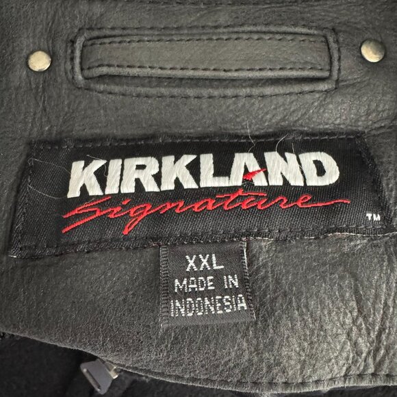 Kirkland Signature Varsity Jacket Mens 2XL Black Wool Leather Preppy CJ-1985 - Picture 7 of 12
